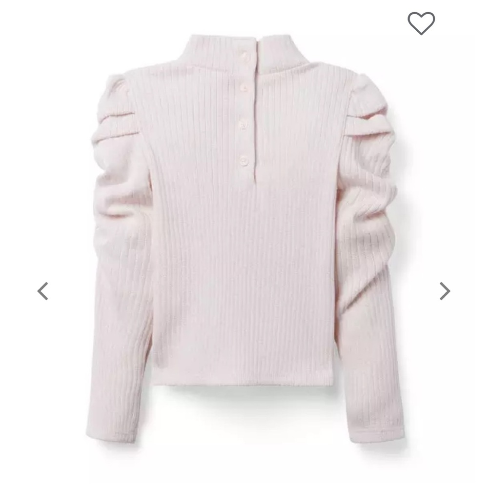 NWT Janie and Jack Ribbed Puff Sleeve Top - Picture 2 of 4